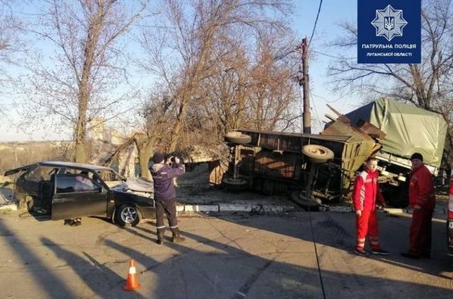 ДТП в Лисичанске – у военной машины отказали тормоза