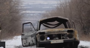 В «ЛНР» подбили гражданское авто, есть погибшие (видео)