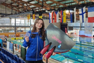 Маргарита Ляпка - подводница из Северскодонецка, завоевала бронзовые награды на Кубке мира