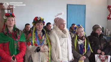 Дети воскресной школы поздравили луганских пограничников